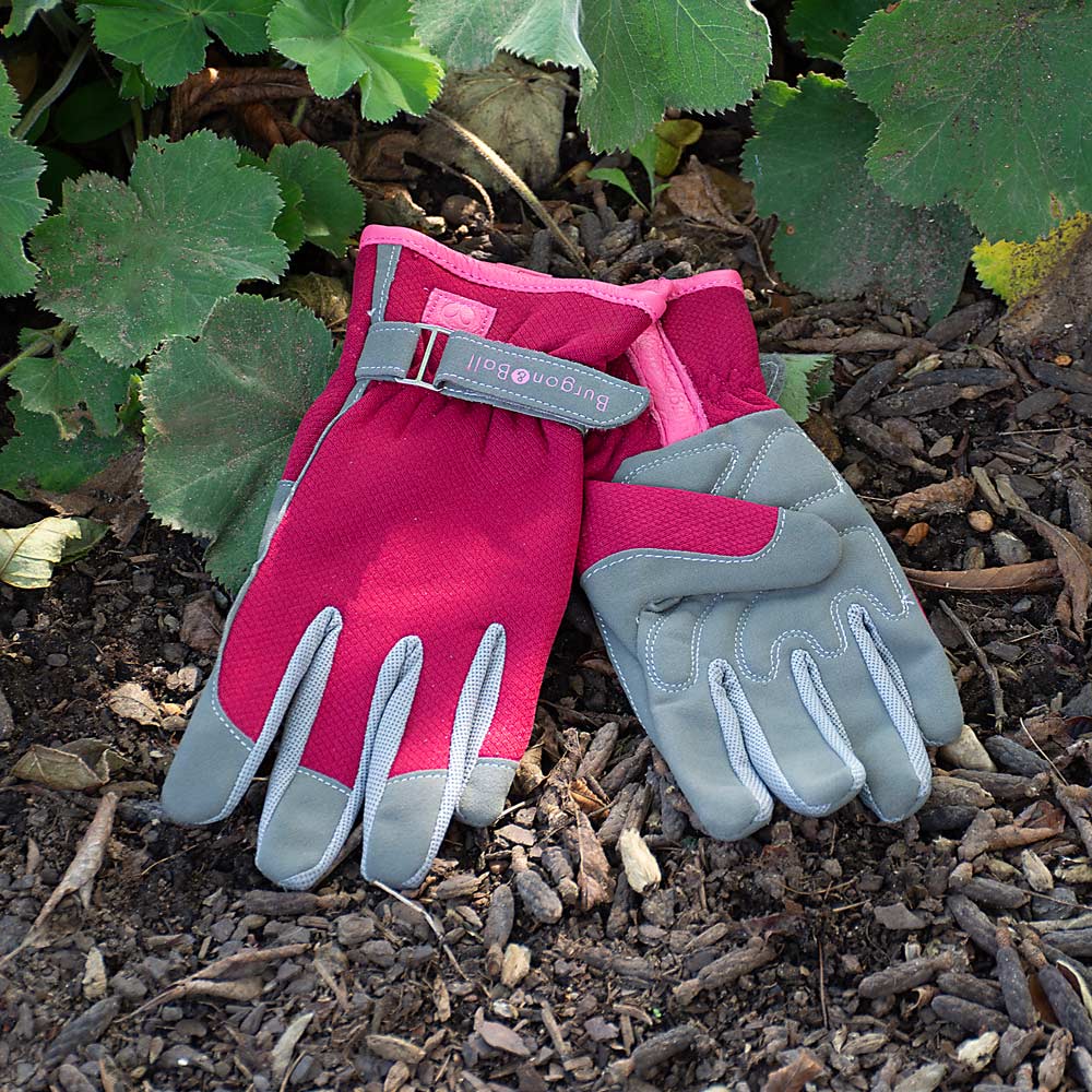 Women's Deluxe Garden Gloves, Sangria - Standard Shipping Included