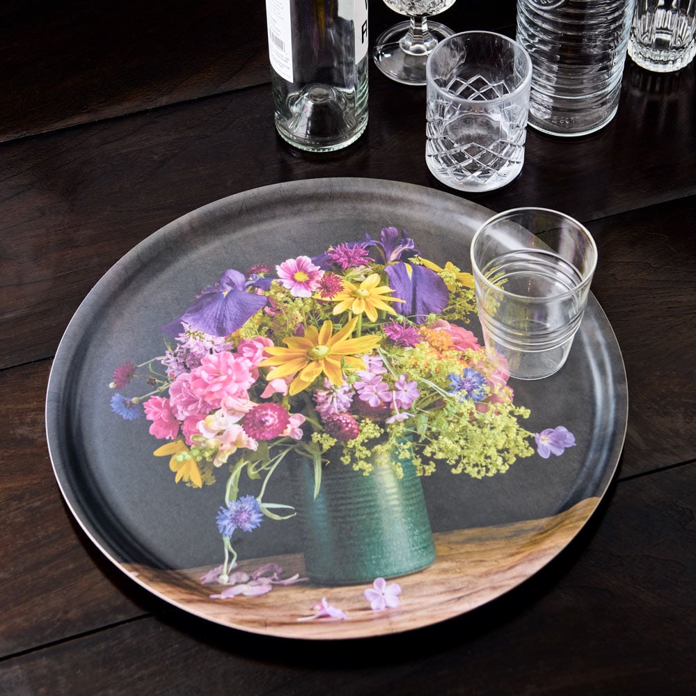 Bountiful Bouquet Round Tray