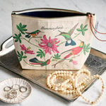  Hummingbirds & Blooms Cotton Canvas Pouch – Standard Shipping Included