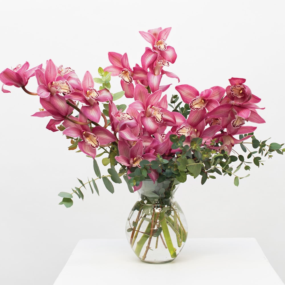 Pink and Green Cymbidium Orchids Bouquet