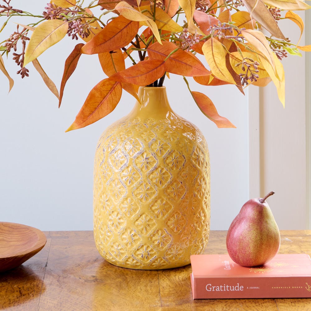 Golden Geo Ceramic Vase