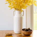  Chevron Cream Ceramic Vase