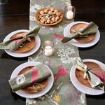  Autumn Greens Toile Runner