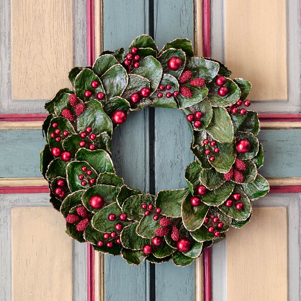 Butterfly Leaf & Berries Wreath White Flower Farm