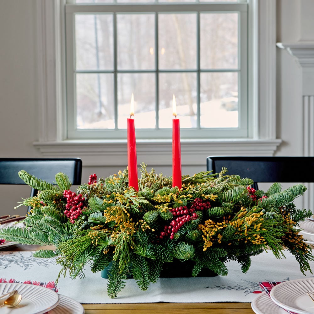 Canella Berry & Cone Centerpiece White Flower Farm