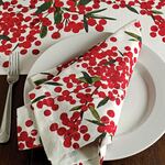  Holiday Berries Napkins, Set of 4 - Standard Shipping Included