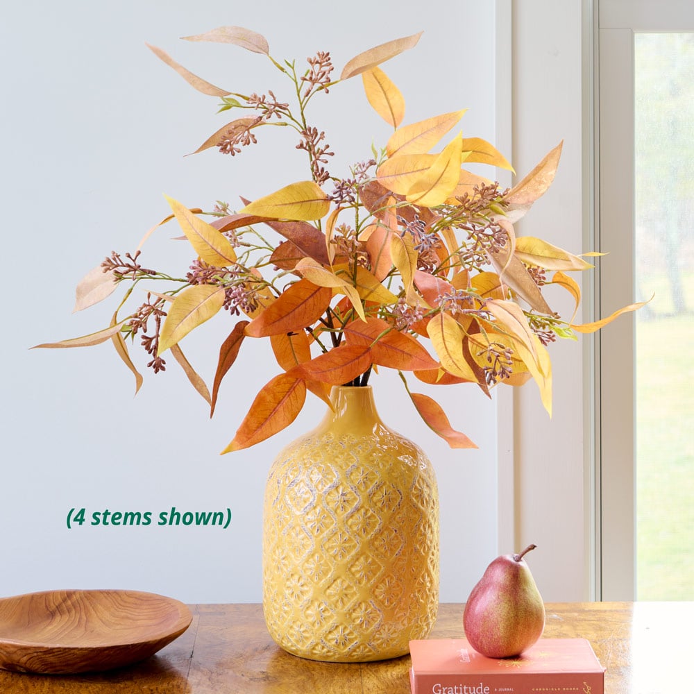 Auburn Seeded Eucalyptus Faux Stem