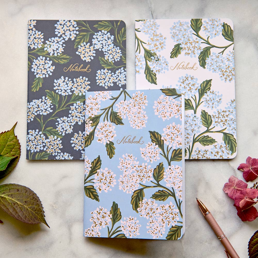 Hydrangea Notebooks, Set of 3