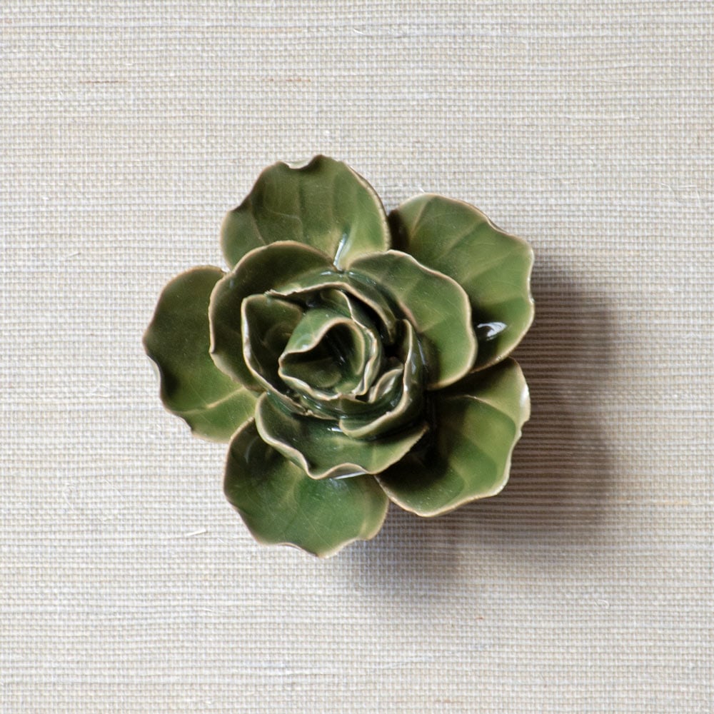 Ceramic Flower, Dark Green
