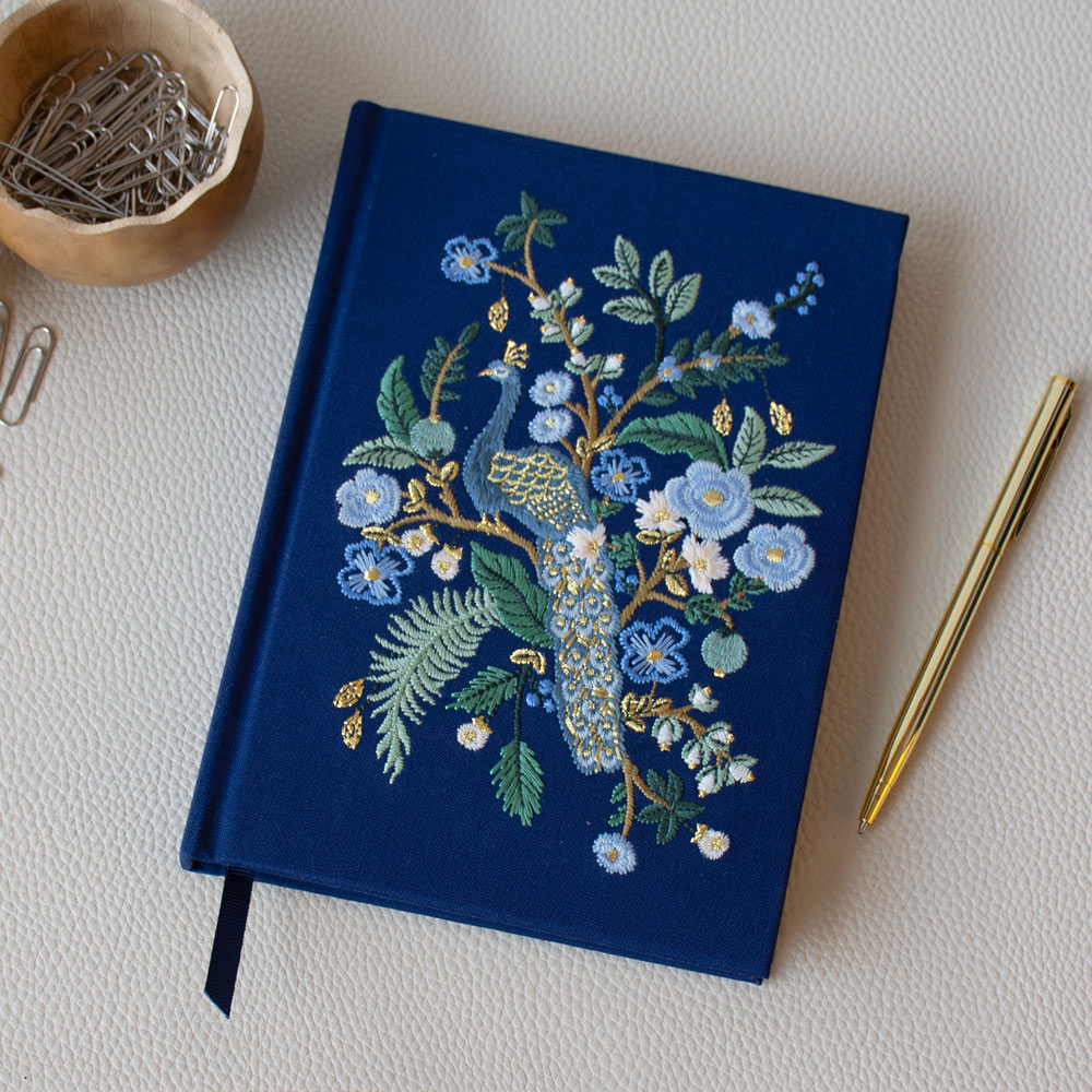 Peacock Embroidered Hardcover Journal