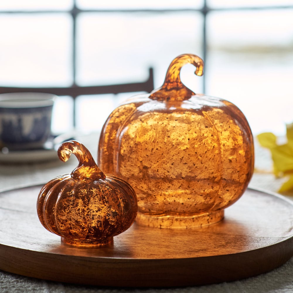 Harvest Glass Pumpkin