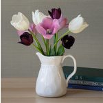  White Beaded Neck Pitcher