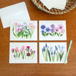  Pastel Spring Flowers Note Cards, Set of 8