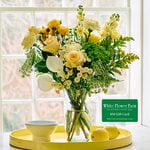  Lemon Ice Bouquet with Vase Plus $50 Gift Card - Shipping Included